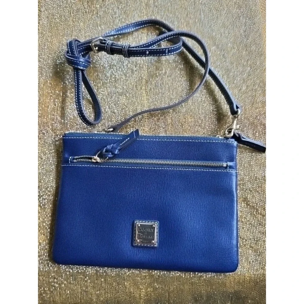 Dooney & Bourke Marine Blue Leather‎ Patsy Slim Shoulder Crossbody